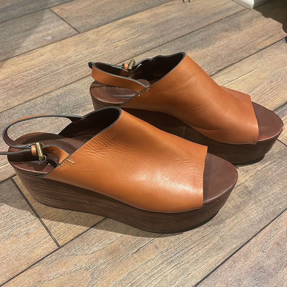 Leather Chloe platform sandals Size 37, women’s 7